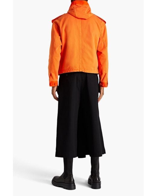Dior Orange Denim Hooded Jacket for men