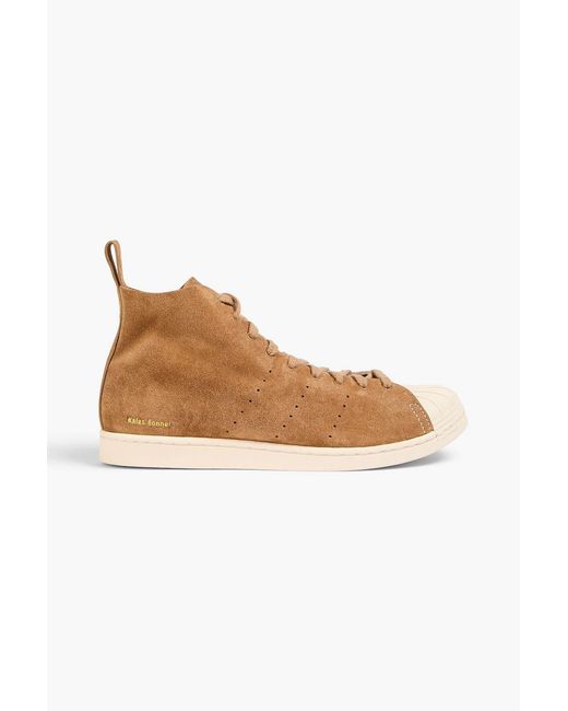 Adidas Originals Brown Superstar Suede High-Top Sneakers for men