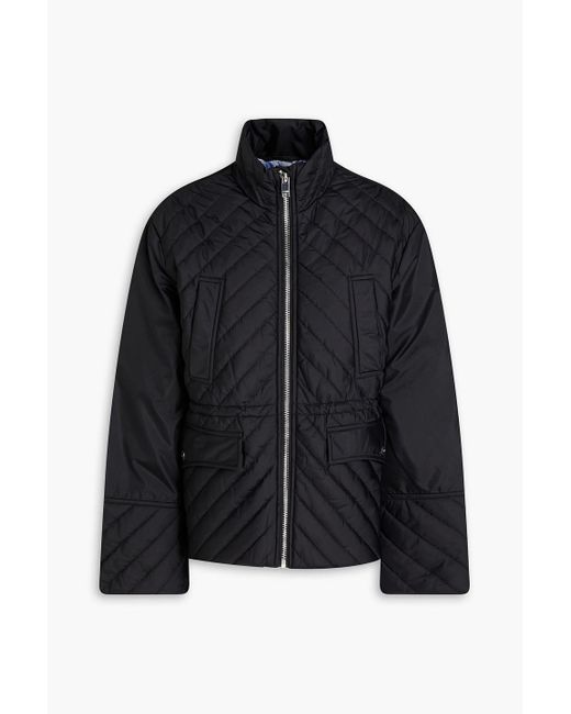 Ganni Black Quilted Ripstop Jacket