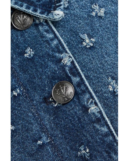 Rag & Bone Blue Jaiden Distressed Denim Jacket