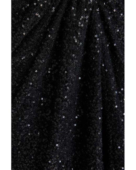 Costarellos Black Robe aus tüll mit pailletten und rückenausschnitt