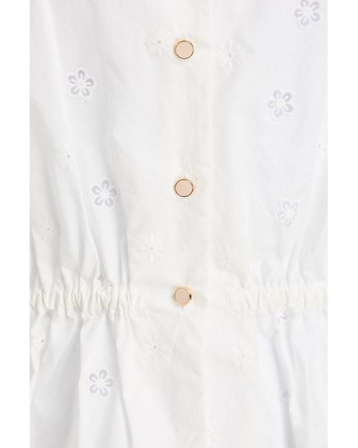 Claudie Pierlot White Broderie Anglaise Cotton Top
