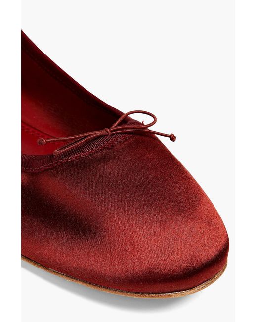 Tory Burch Red Elodie Embellished Satin Ballet Flats