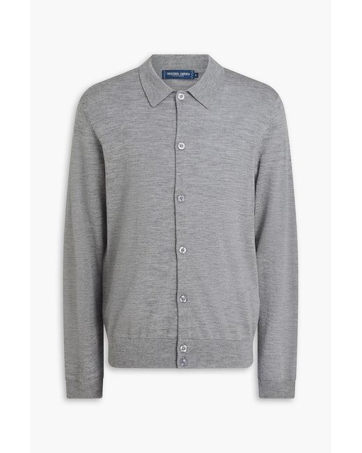 Frescobol Carioca Gray Torres Merino Wool Cardigan for men
