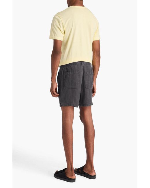 James Perse Gray Linen Drawstring Shorts for men