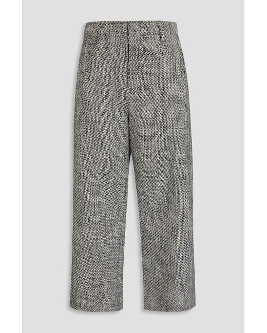 Rag & Bone Gray Dylan cropped hose mit geradem bein aus tweed aus einer baumwollmischung