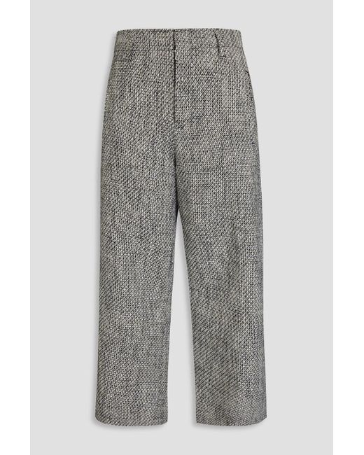 Rag & Bone Gray Dylan Cropped Cotton-blend Tweed Straight-leg Pants