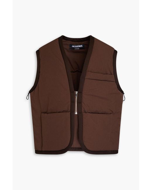 Jacquemus Brown Carozzu Padded Cotton Vest for men