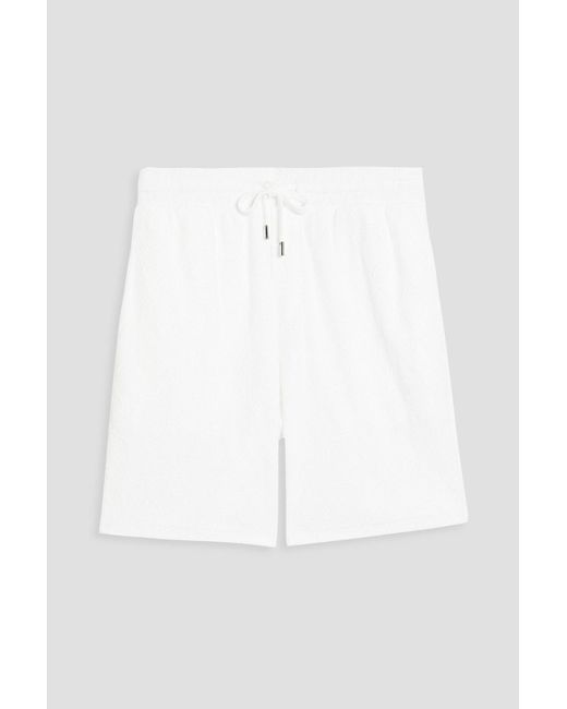 Frescobol Carioca White Augusto Cotton-terry Jacquard Drawstring Shorts for men
