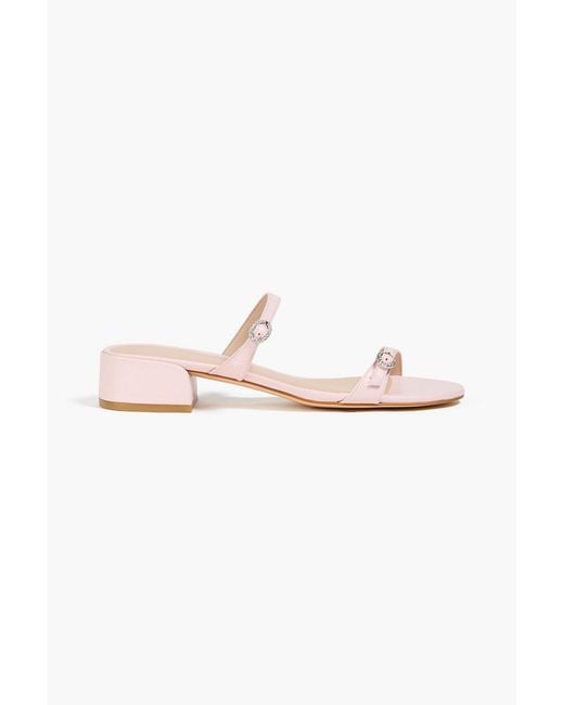 Stuart Weitzman Pink Ginger Leather Mules