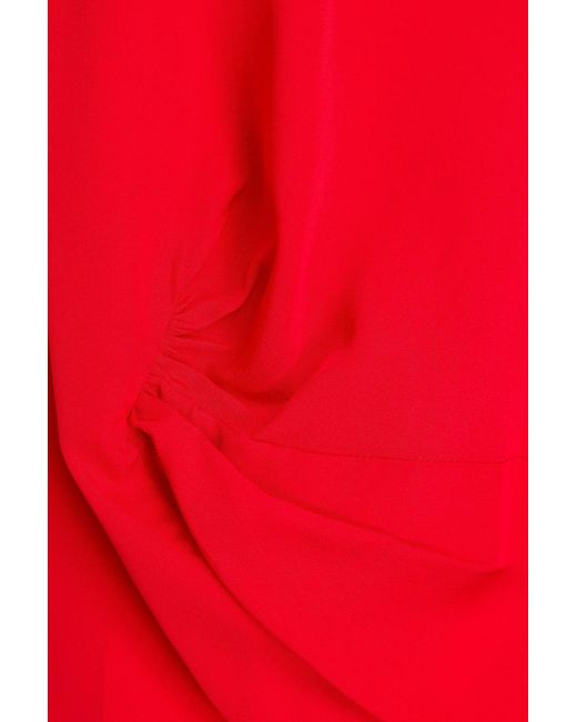 Stella McCartney Red Pleated Crepe Maxi Dress