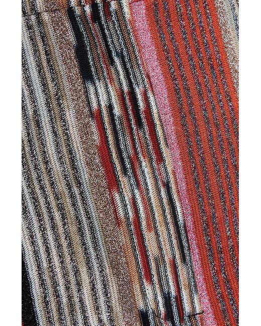 Missoni Metallic Striped Crochet-knit Tapered Pants