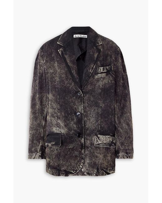 Acne Black Distressed Twill Blazer
