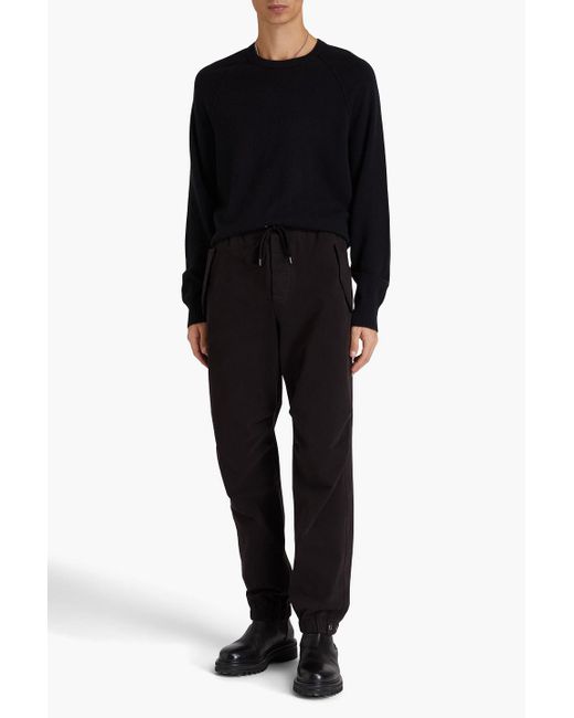 James Perse Black Tapered Stretch-cotton And Lyocell-blend Sweatpants for men