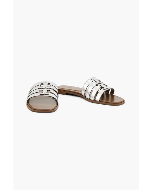 Tory Burch White Ines Leather Sandals