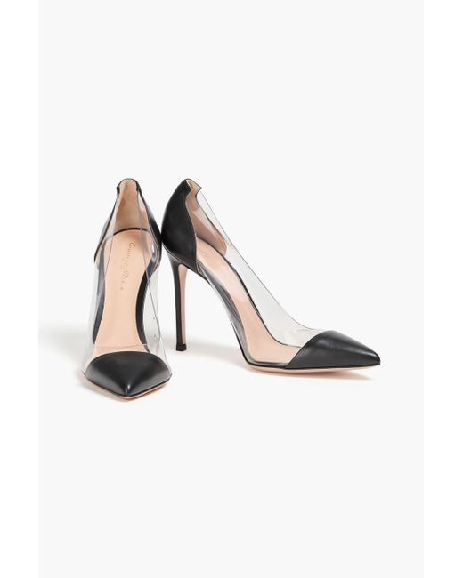gianvito rossi plexi 100 leather and pvc pumps