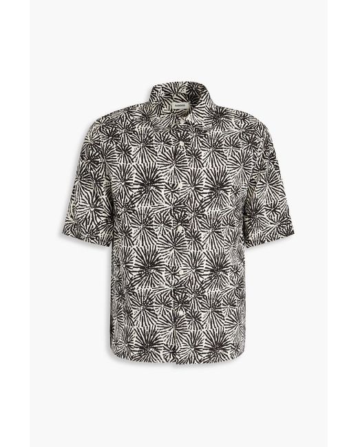 Sandro Gray Printed Lyocell And Linen-blend Shirt for men