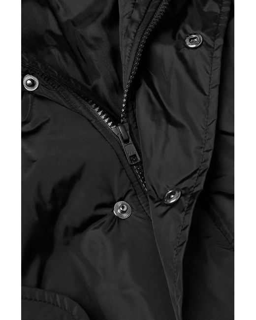 Simone Rocha Black Plush-Trimmed Padded Tech-Shell Hooded Jacket for men
