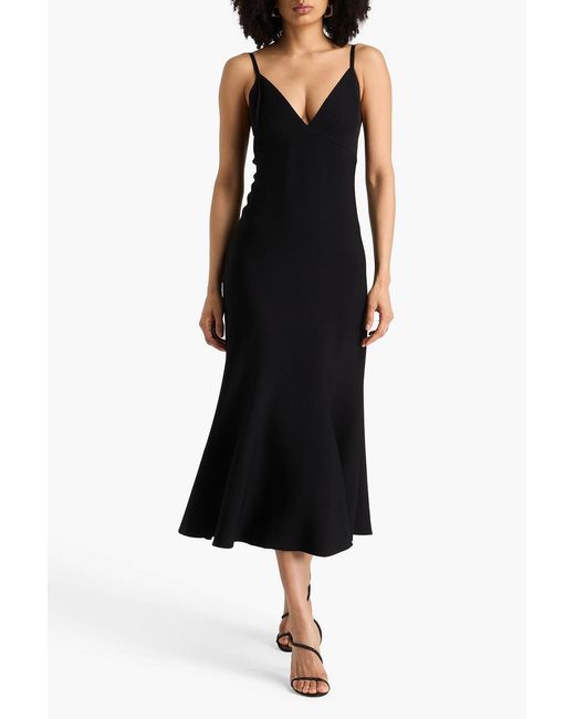 Roland Mouret Black Convertible Cutout Stretch-knit Midi Dress