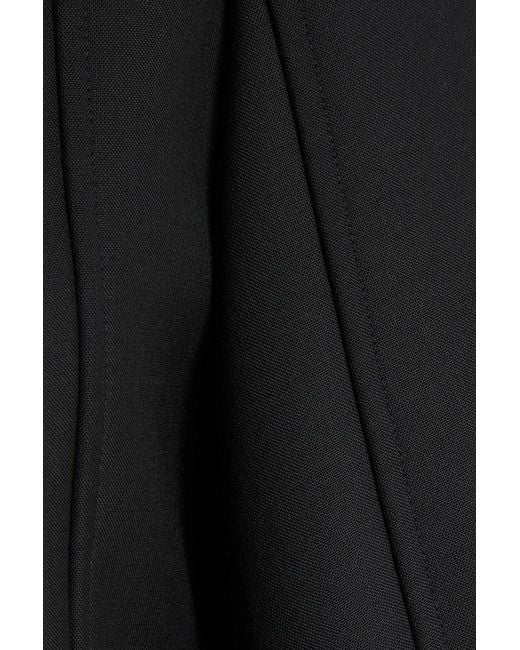 Rohe Black Grain De Poudre Wool-Blend Peplum Top