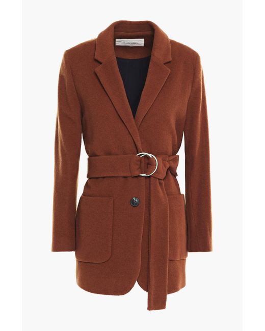 American Vintage Brown Louping Belted Wool-blend Felt Jacket