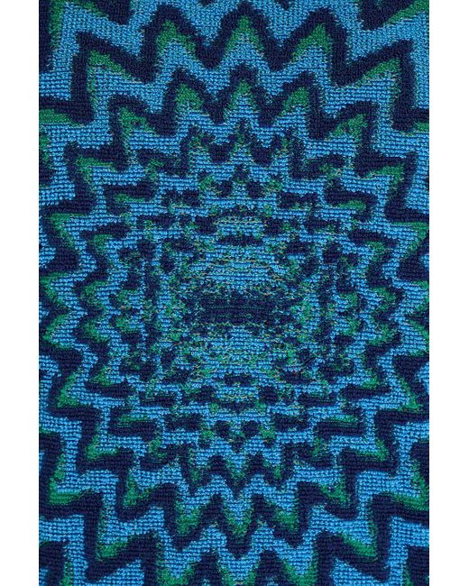 Marni Blue Jacquard-knit Cotton-blend Sweater