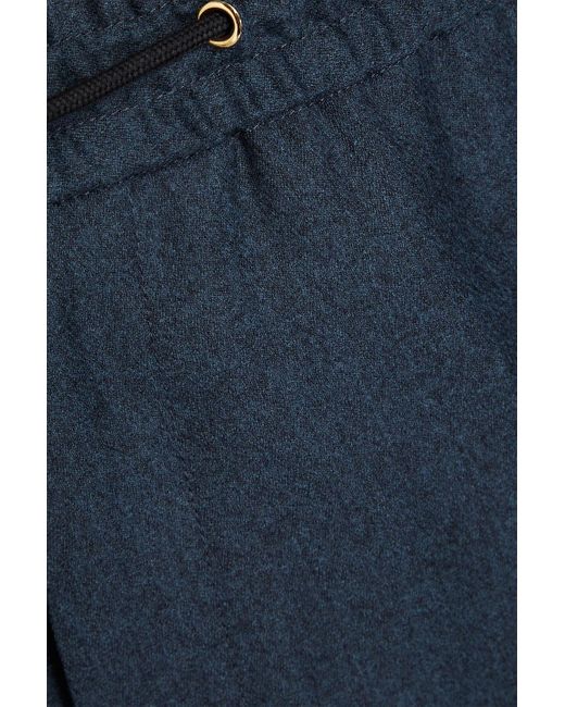 Paul Smith Blue Slim-fit Wool And Cashmere-blend Flannel Drawstring Pants for men