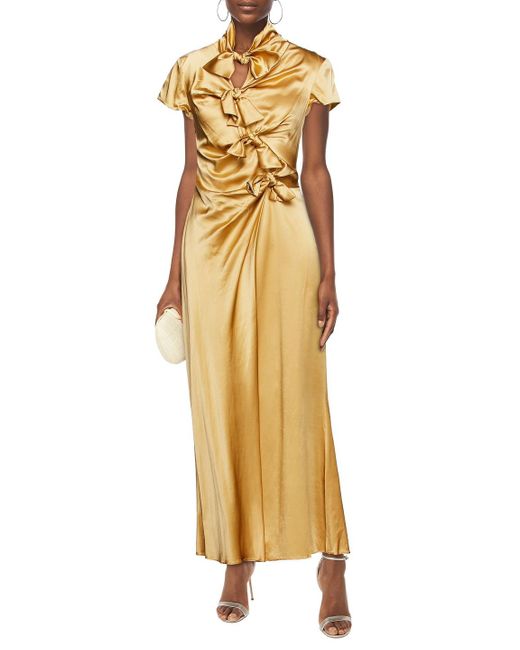 Knotted Silk-satin Maxi Dress 