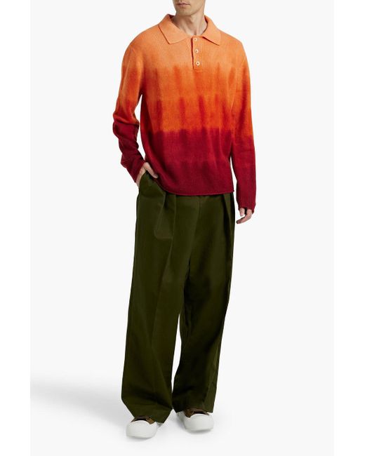 The Elder Statesman Pullover aus kaschmir mit polokragen und gradient-dye in Orange für Herren