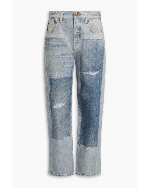 Rag & Bone Blue Harlow Denim-effect Canvas Straight-leg Jeans