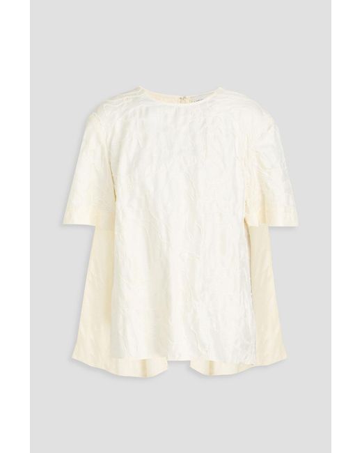 Loulou de Saison Natural Eka Silk-twill Top