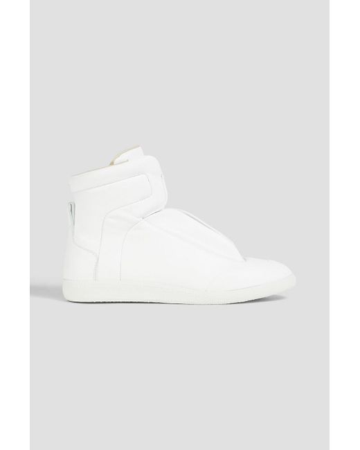 Maison Margiela White Quilted Leather High-top Sneakers for men