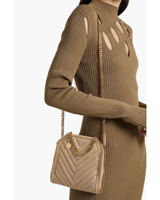 Stella McCartney Natural Falabella Quilted Faux Brushed-leather Shoulder Bag