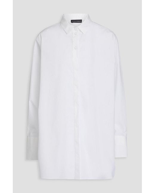 Emporio Armani White Hemd aus baumwollpopeline