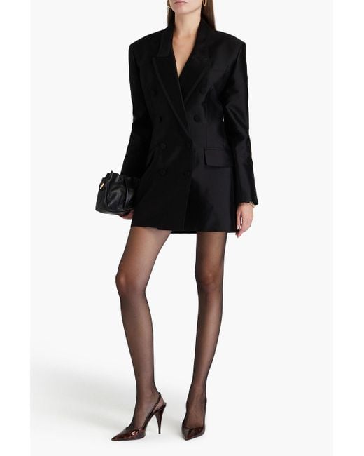 Zimmermann Black Wool And Silk-blend Tuxedo Dress