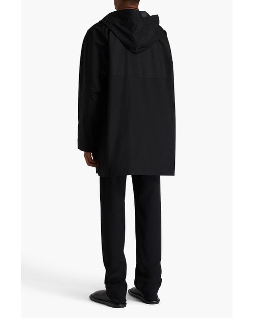 Studio Nicholson Black Cotton-blend Hooded Raincoat for men