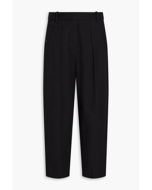 3.1 Phillip Lim Black Cropped Cotton-Blend Twill Tapered Pants