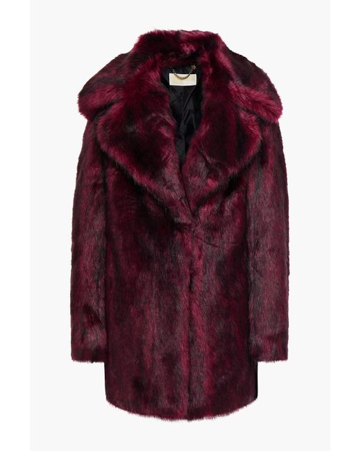 MICHAEL Michael Kors Red Faux Fur Coat