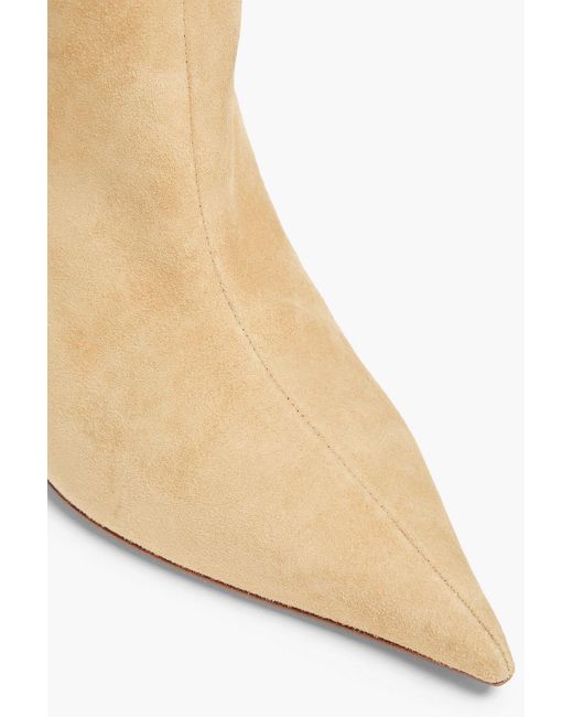 AMINA MUADDI White Stiefel aus veloursleder