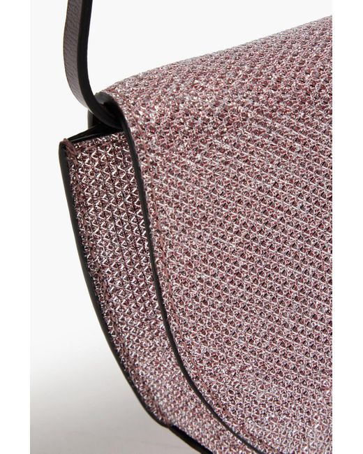 Ganni Purple Lamé Shoulder Bag