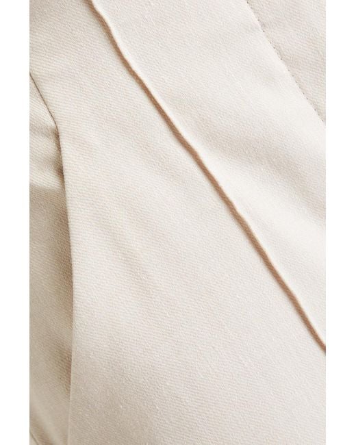 Veronica Beard White Komi Linen-blend Twill Flared Pants