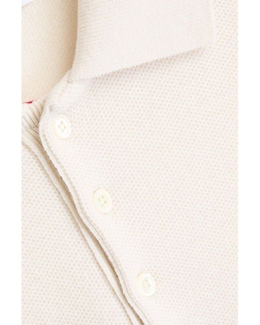 Thom Browne Pullover aus kaschmir-piqué mit polokragen in White für Herren