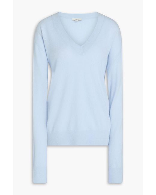 Vince Blue Cashmere And Silk-Blend Sweater