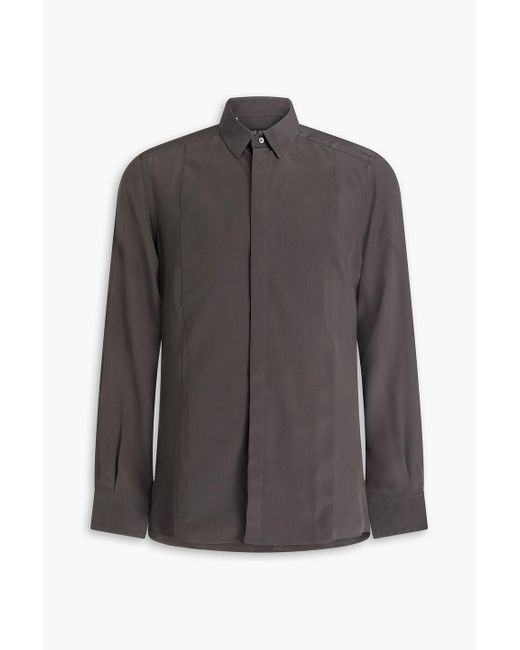 Dolce & Gabbana Gray Silk Crepe De Chine Shirt for men