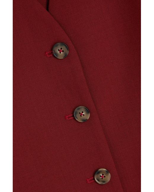 Loulou de Saison Red Teora Wool-blend Twill Vest
