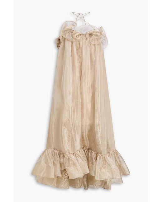 Zimmermann Natural Ruffled Organza Gown