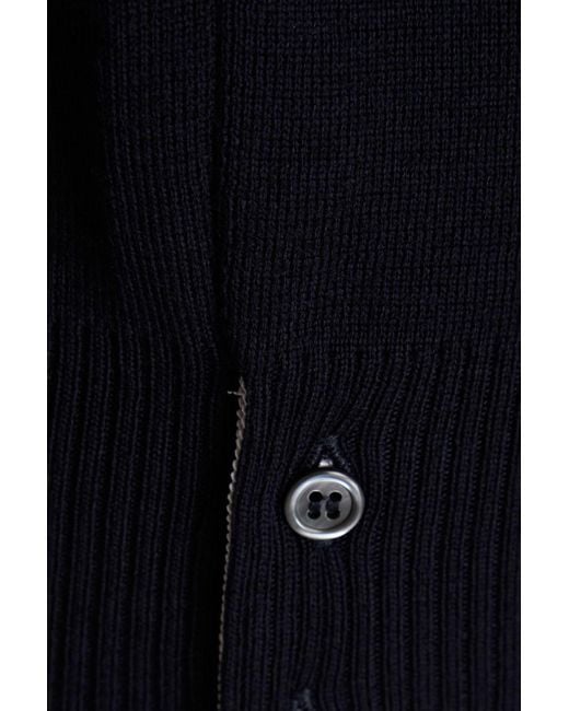 Thom Browne Blue Striped Merino Wool Sweater for men