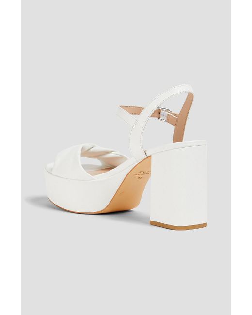 Stuart Weitzman White Twisted Leather Platform Sandals