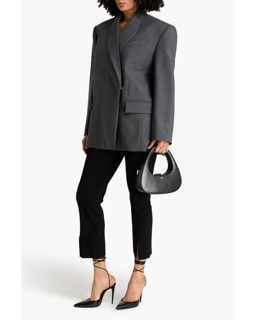 Mugler Black Double-Breasted Wool Blazer