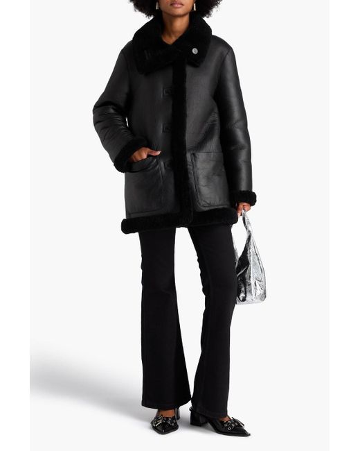 Maje Black Reversible Shearling Jacket